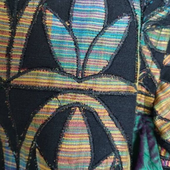 Vtg Chicos Womens Jacket Sz. 10 Colorful Embroidered Button Front Floral Lined - Picture 8 of 11